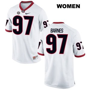 Women's Georgia Bulldogs NCAA #97 Chris Barnes Nike Stitched White Authentic College Football Jersey WHH3254TO